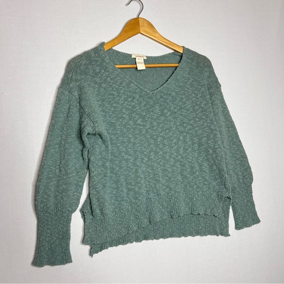 Sundance Blue Knit Long Sleeve Sweat Shirt Womens Top Size L - Picture 2 of 5